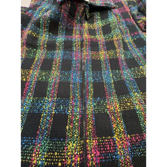 Vintage Paul Harris Design Women’s Zip Jacket Blazer Multicolor Plaid Sz Medium - Picture 8 of 8